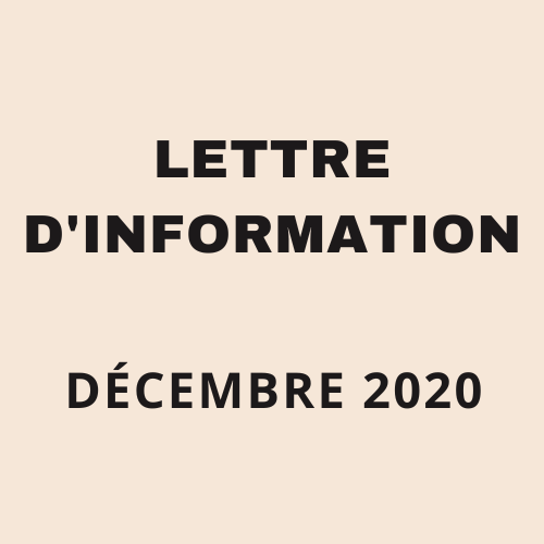 Lettre d'informations - Décembre 2020